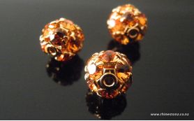 Swarovski Diamante Bead Topaz/Gold 8mm